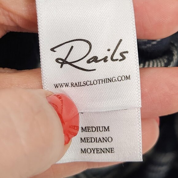 Rails Shirt Womens Medium Blue Hunter Plaid Button Front Long Sleeve Soft Rayon - Picture 7 of 12